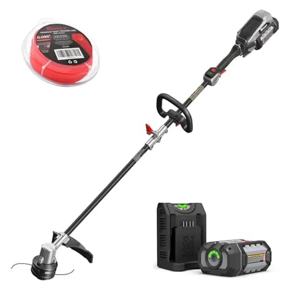 

Carbon Fiber Cordless String Trimmer 58V 16" Brushless Motor 3-Speed Setting LED Control Panel Lightweight and Powerful Weed