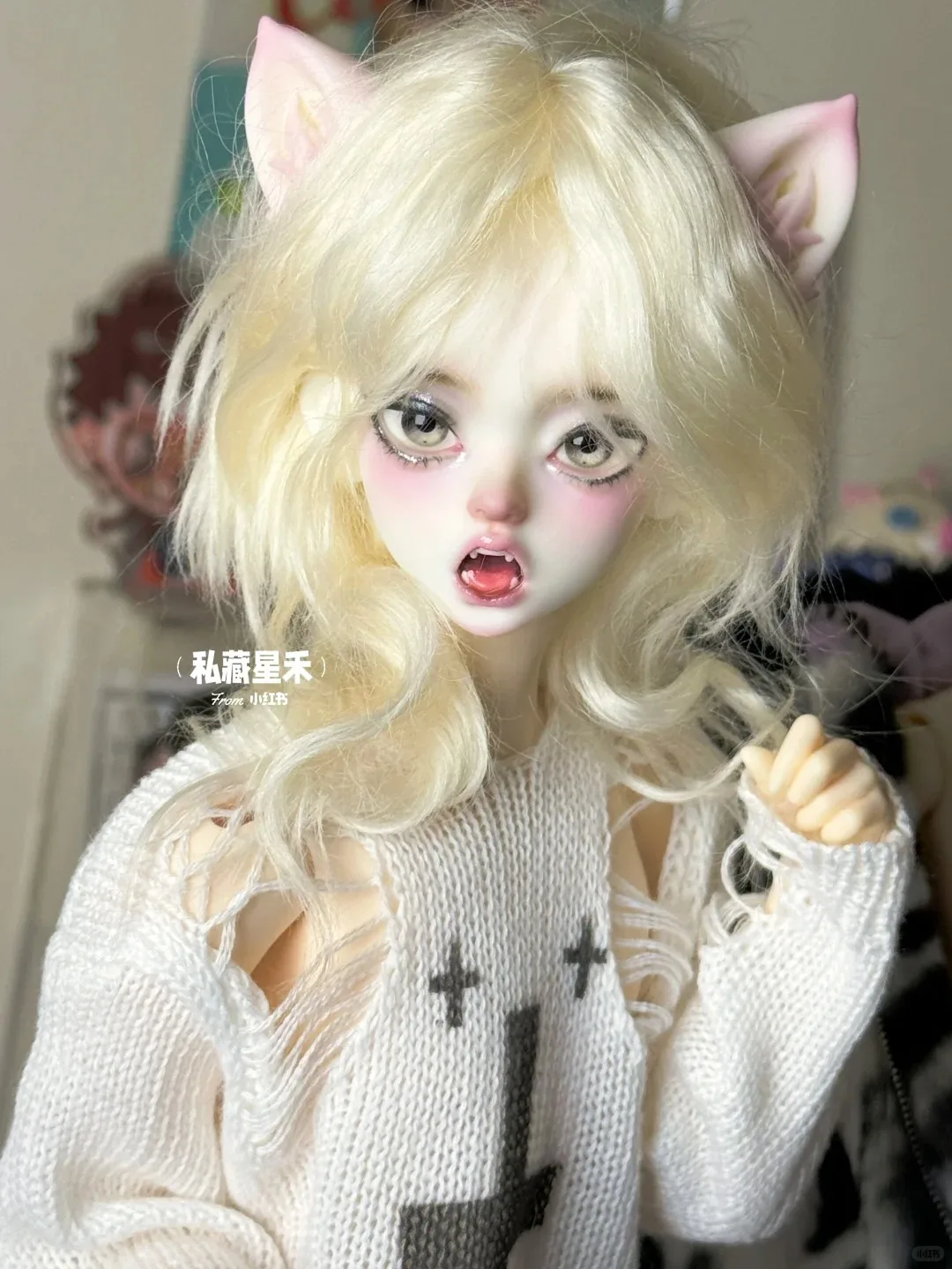 Neue BJD-Puppe im Maßstab 1/4, Mädchen mit offenem Mund und dickem Bonnie-Einzelaugenkopf, Hakimi-Schwestern, Harz, Spielzeuge Engel, nur ein Kopf