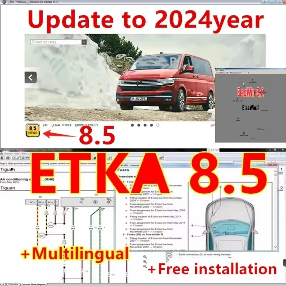 

Newest 2025 Etka 8.5 Auto Repair Software Elsa Wins 6.0 Group Vehicles Electronic Parts Catalogue for Vehicle Repair