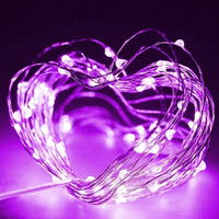 LED Fairy Copper Wire Light String USB Garland Purple Pink Light For Birthday Mother's day Wedding Party Home Bedroom DIY Decora