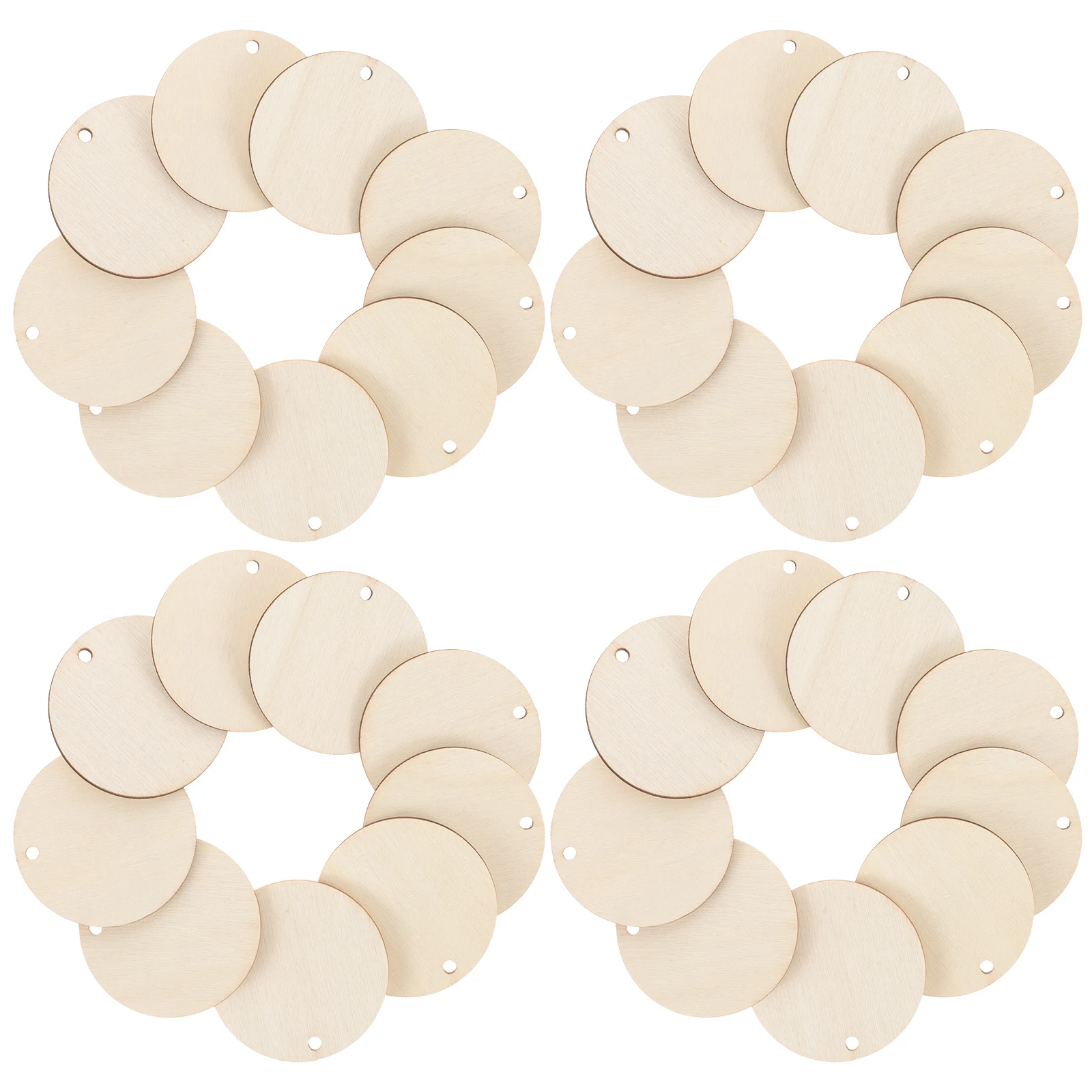 

50pcs 4Cm Round Wooden Slices For Craft Diy Unfinished Wood Pieces Scrapbooking Decoration Tag Wedding Party Gift