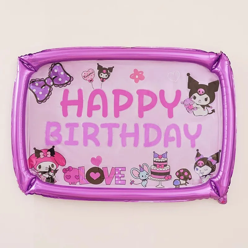 Набор воздушных шаров Sanrio Kuromi, милый мультяшный номер 1-9, украшение для дня рождения для девочек, реквизит, фиолетовый воздушный шар из фольги для душа, ролевые игры
