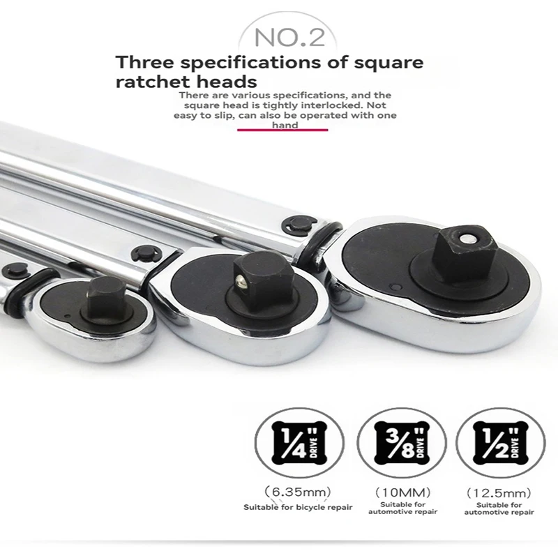 Torque Wrench 1/4"//3/8"//1/2" Precise Reversible Ratchet Torques Key Professional Bicycle Motorcycle Car Automotive Tool