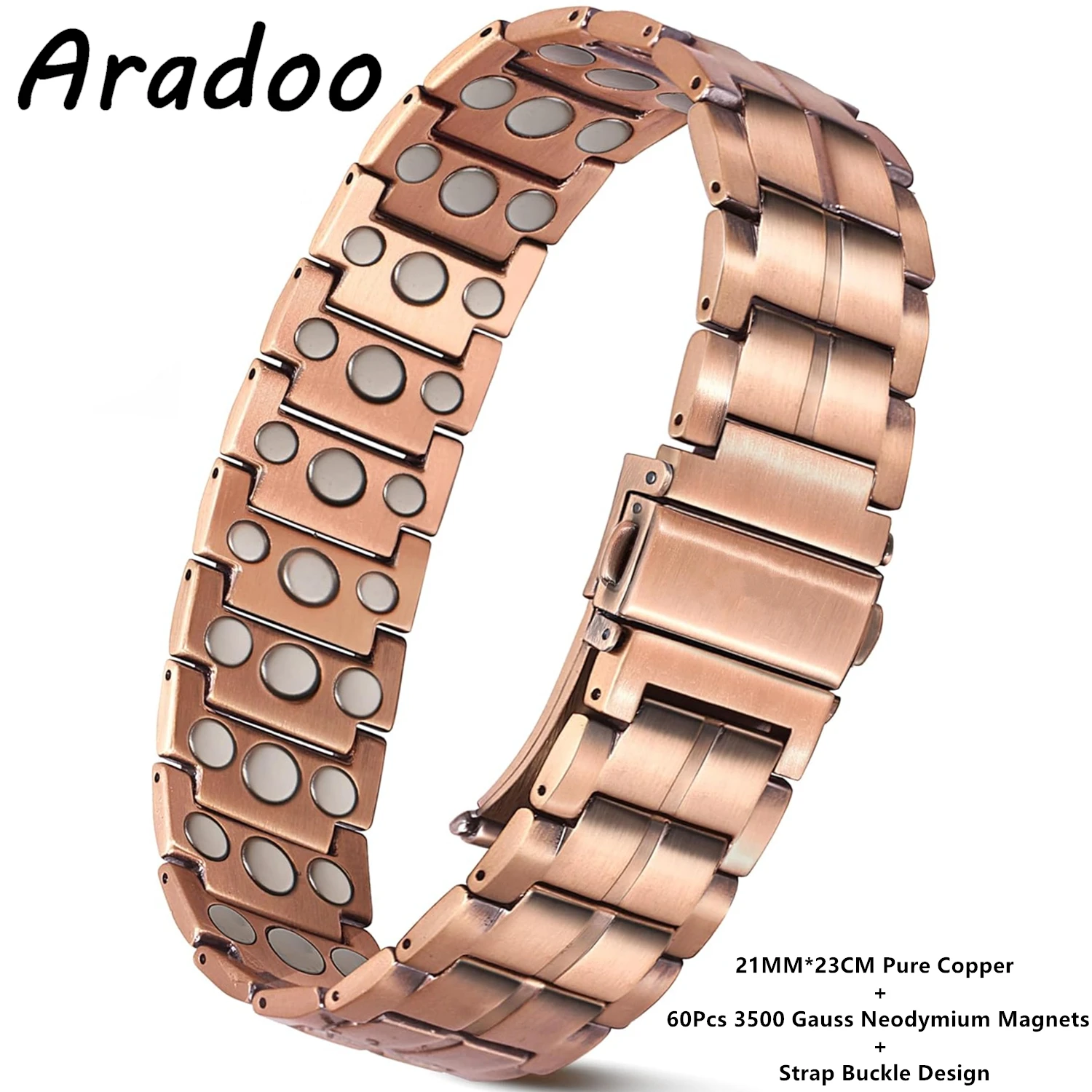 ARADOO Copper Bracelet Cross Silver 6