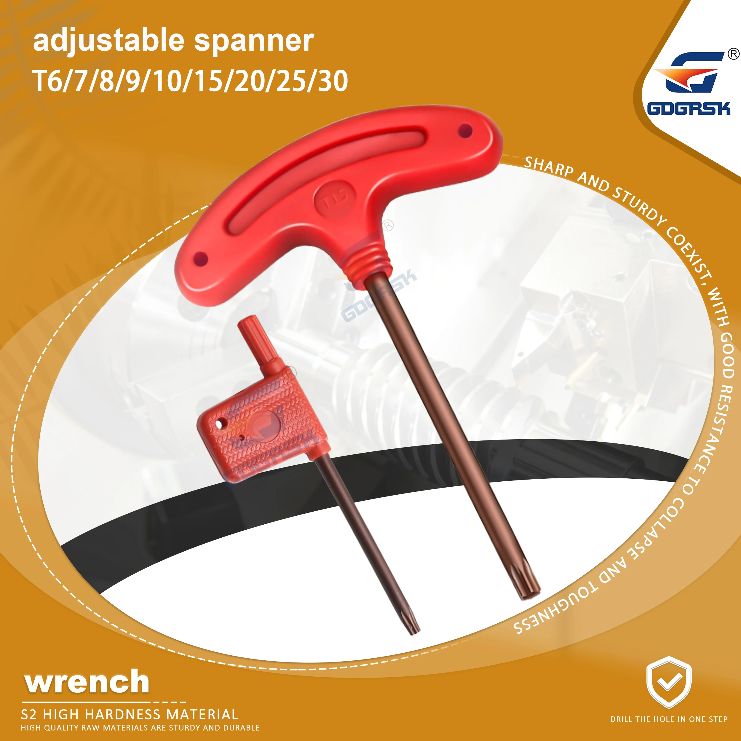 

CNC Lathe Tool Holder Screw Accessory T-shaped Wrench Hexagonal Red Flag Wrench With Plum Blossom Inside T6/7/8/9/10/15/20/25/30