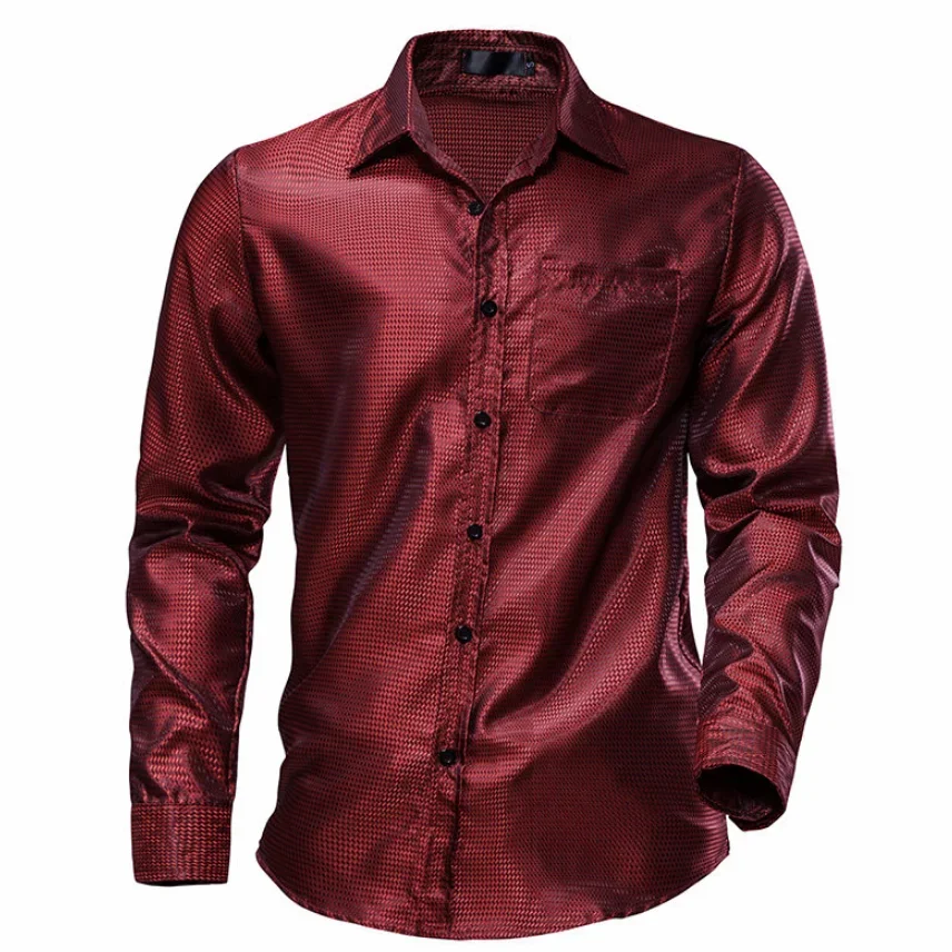 

Men Long Sleeve Wedding Dress Shirt For Men Soft Comfortable Shine Business Shirt Men England Style Sequin Formal Shirt Tops