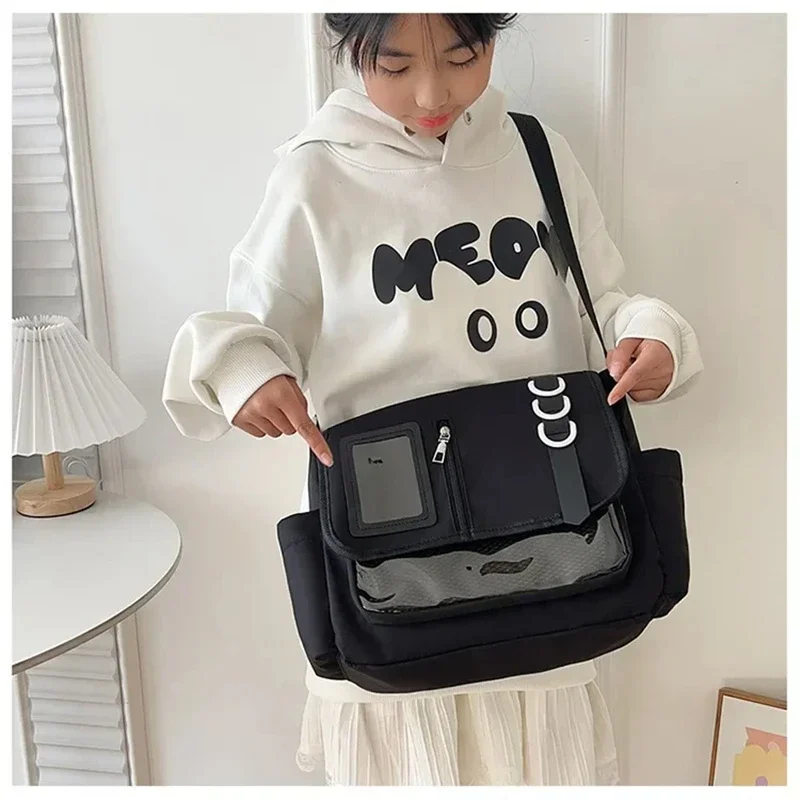 Schultertaschen Japanische Harajuku-Schultasche für Mädchen Transparente Itabag Schulter-Umhängetasche DIY-Abzeichen-Displayplatte Ita-Tasche – Detail 3