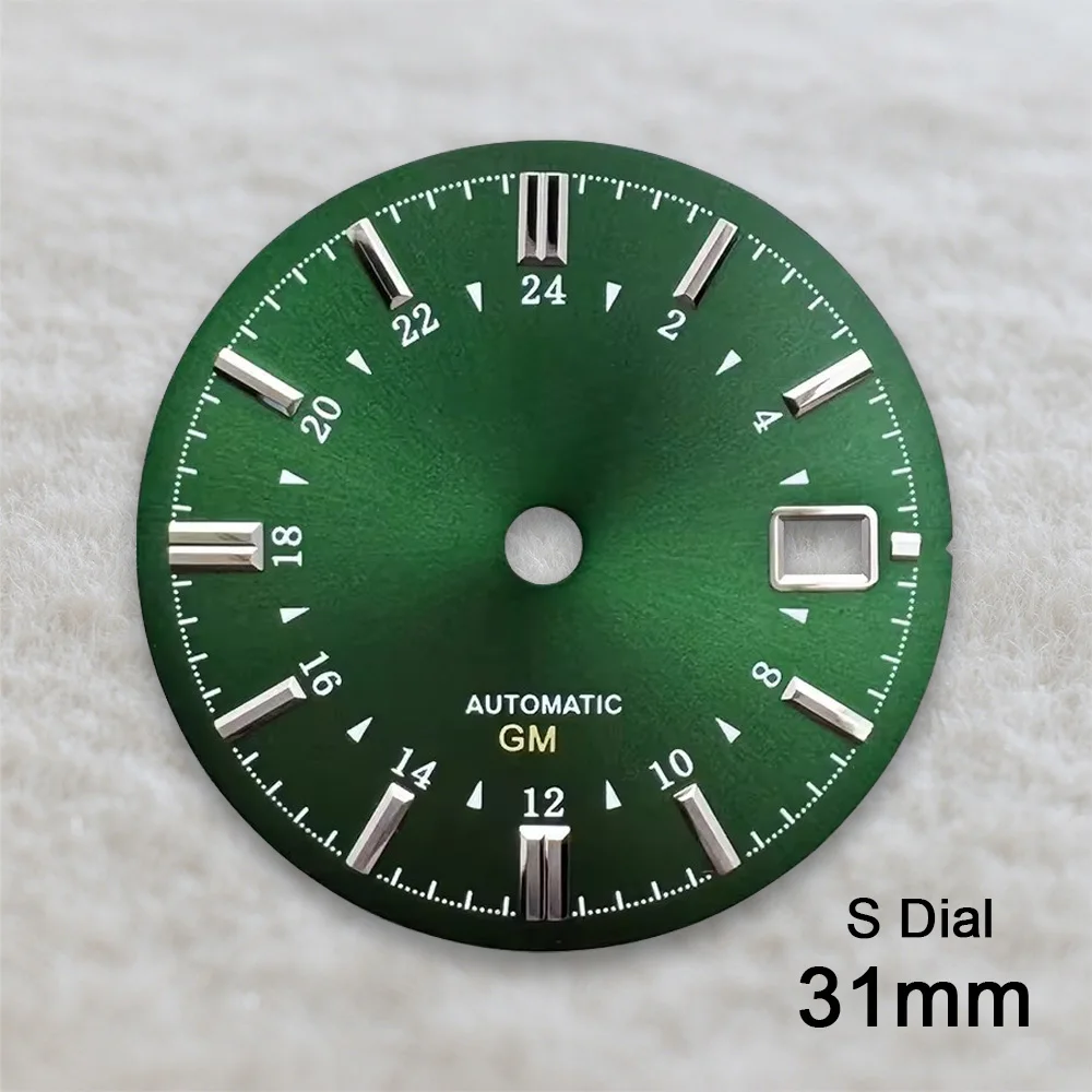 High-Quality 31mm S/G S Logo Dial Fit NH35 Japan Movement Sunburst/Matte Solid Nail Dial Watch Modification Accessories