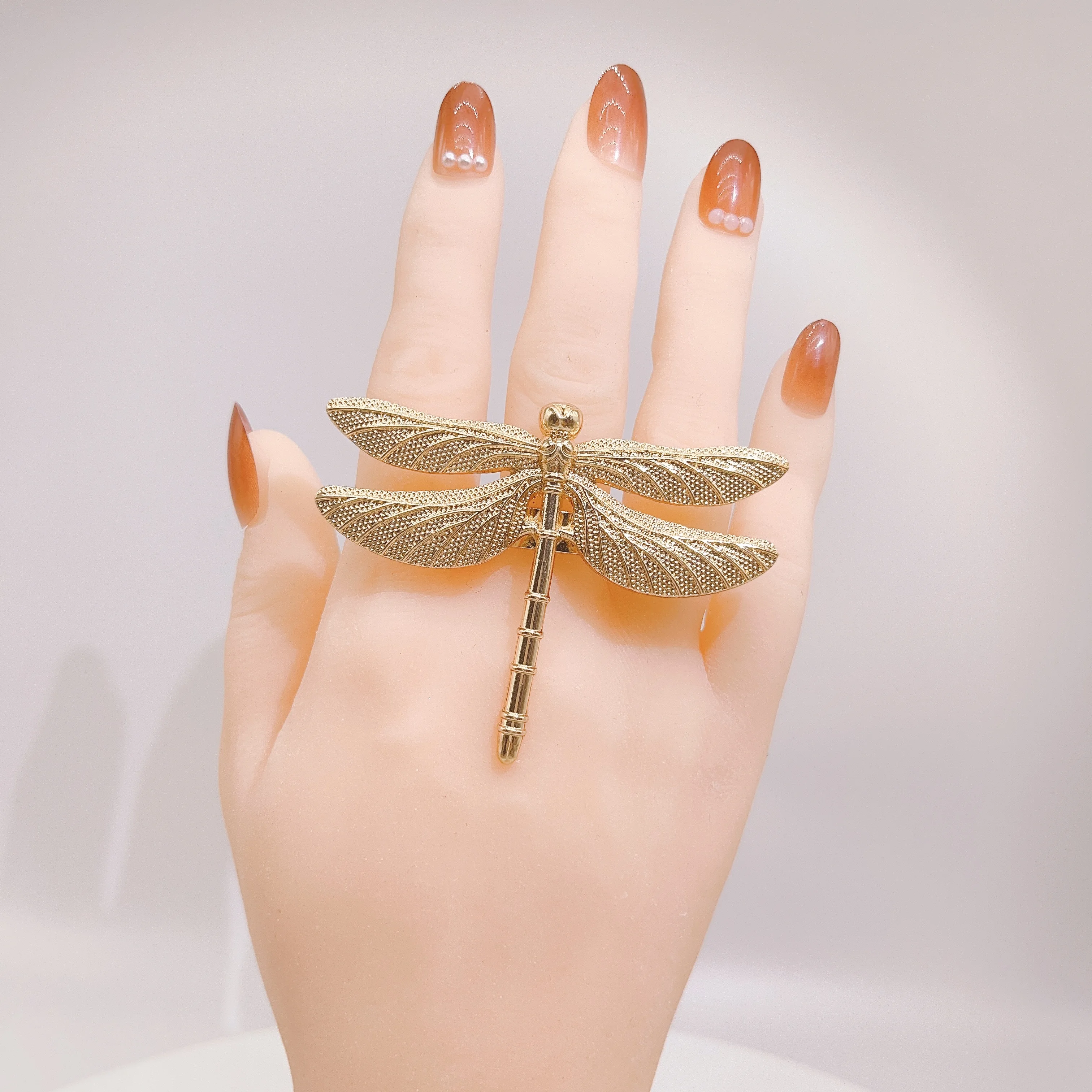 Zhuerrui Latest Dragonfly Adjustable Rings For Women Brazilian Gold Plated Jewelry Sets Accesorios Wedding Gift B0039