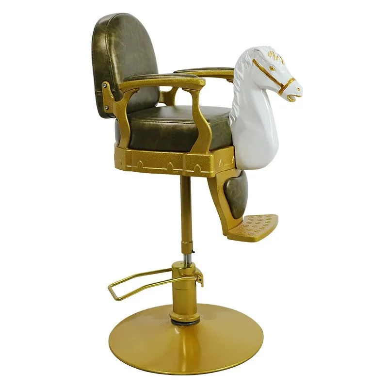 

New children's haircut chair, mini white Trojan haircut, with lift