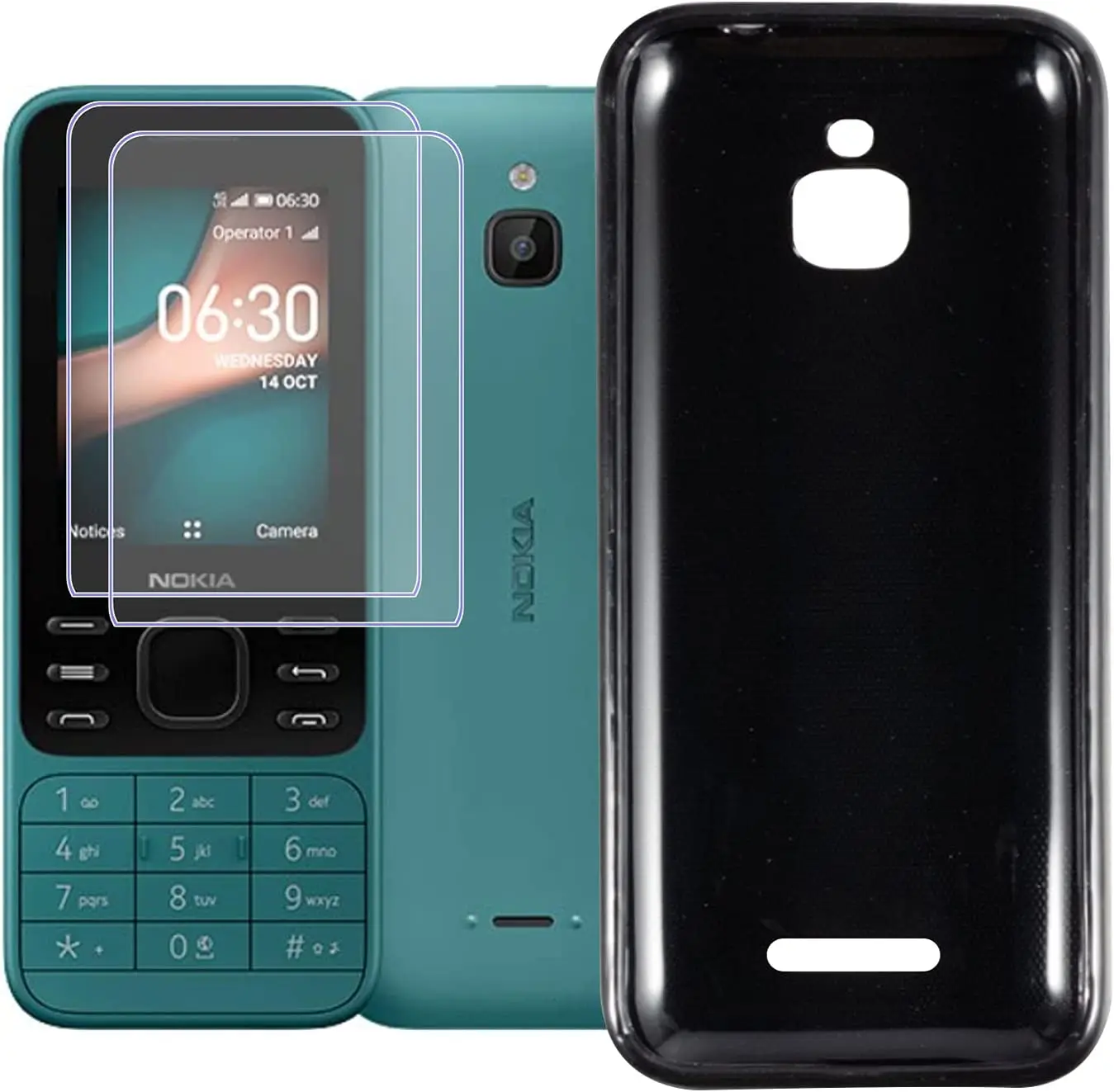 3-in-1 Soft Film+Silicone Cover For Nokia 6300 4G Case Non-tempered Hydraulic Soft Film For Nokia 6300 4G