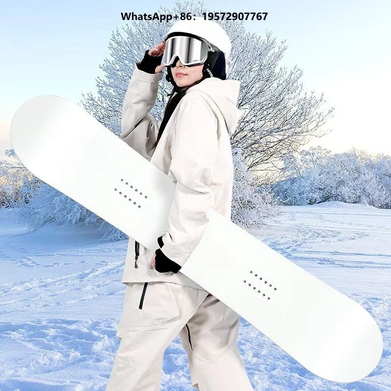 Freestyle Adult Black White Yellow Green Solid Color Durable Water-Resistant Eco-Friendly Poplar Wood Snowboard Skis