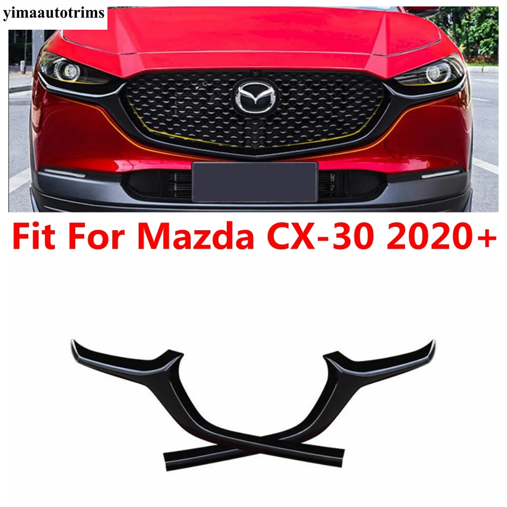 

Front Bumper Grille Grill Racing Strip Decoration Cover Trim For Mazda CX-30 2020 - 2024 Car Styling Accessories Exterior