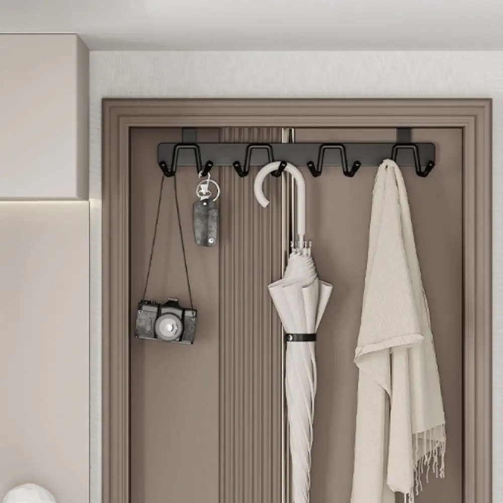 Punch Free Over The Door Storage Hooks Wall Mount Heavy Duty Hats Clothes Storage Hook 6/8Hooks Removable Robe Coat Hangers