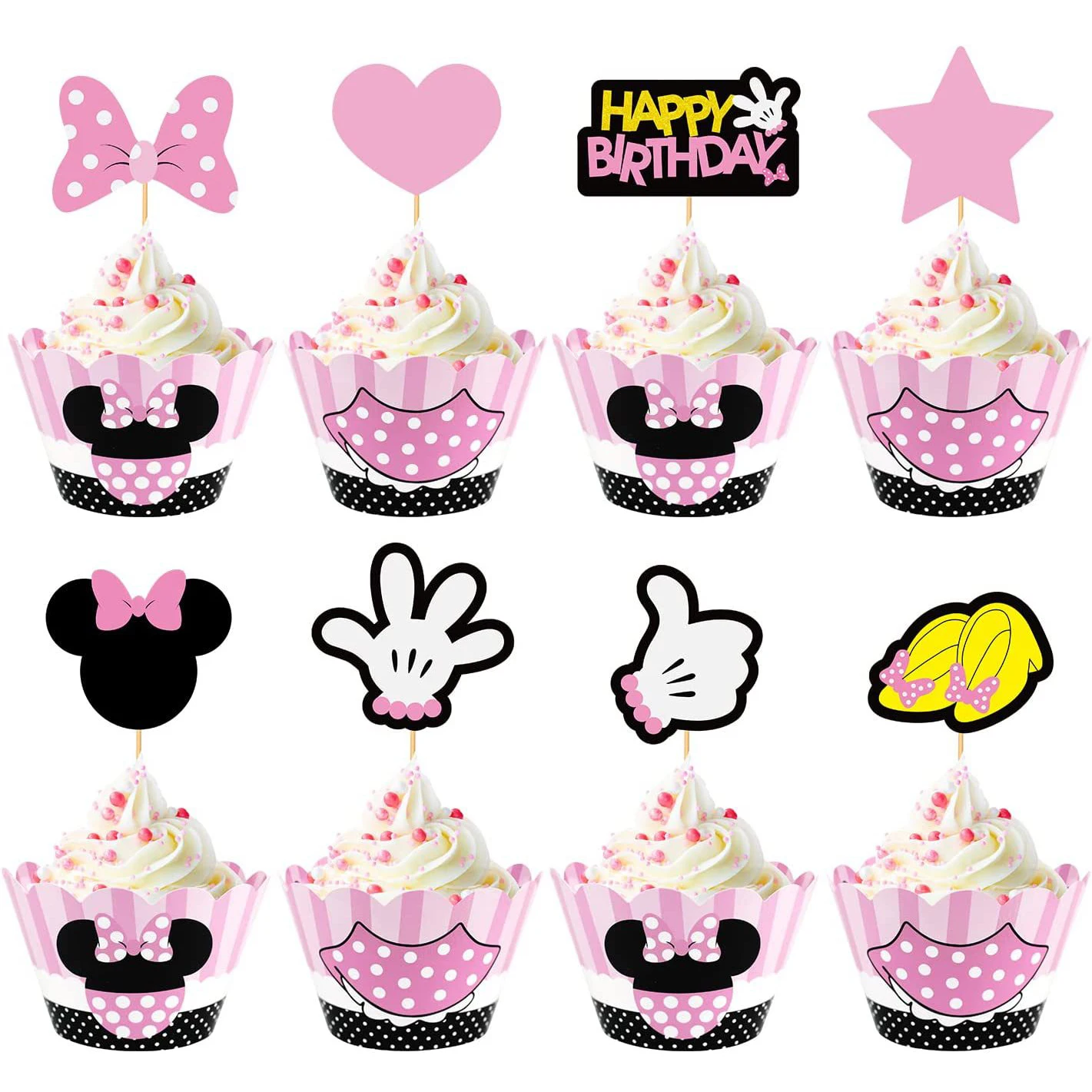 Disney Minnie Mouse Cake Toppers Birthday Cake Decoration Mickey Mouse Wedding Dessert Baby Shower Party Supplies