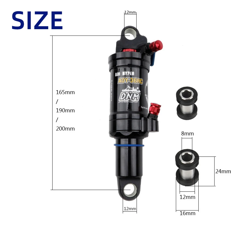 DNM AOY-36RC MTB Shock Abosorber 165mm 190mm 200mm Soft Tail Manual Control Lockable Rebound Bicycle Air Rear Shock Cycling Part