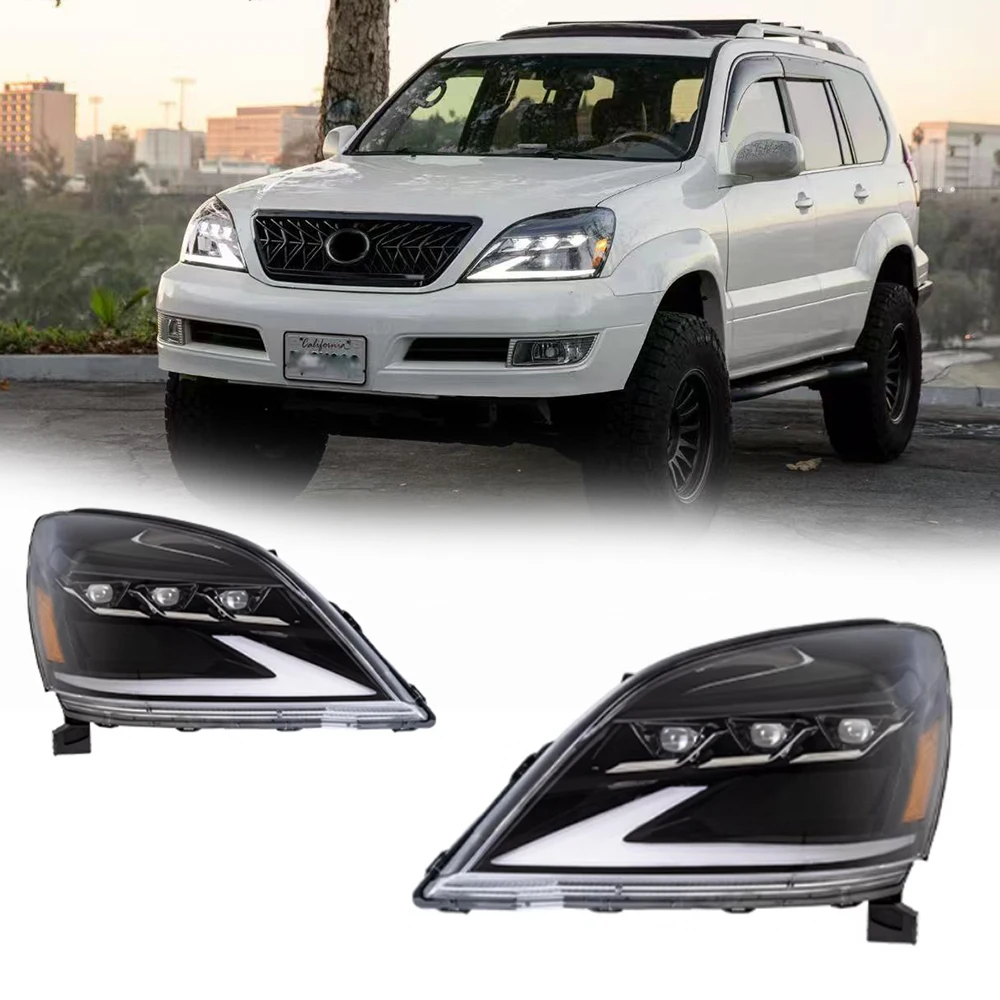 

Светодиодные фары нового стиля для LEXUS GX GX460 03-09, светодиодные ДХО, блок-фары, сигнальные автоаксессуары, модифицированные лампы