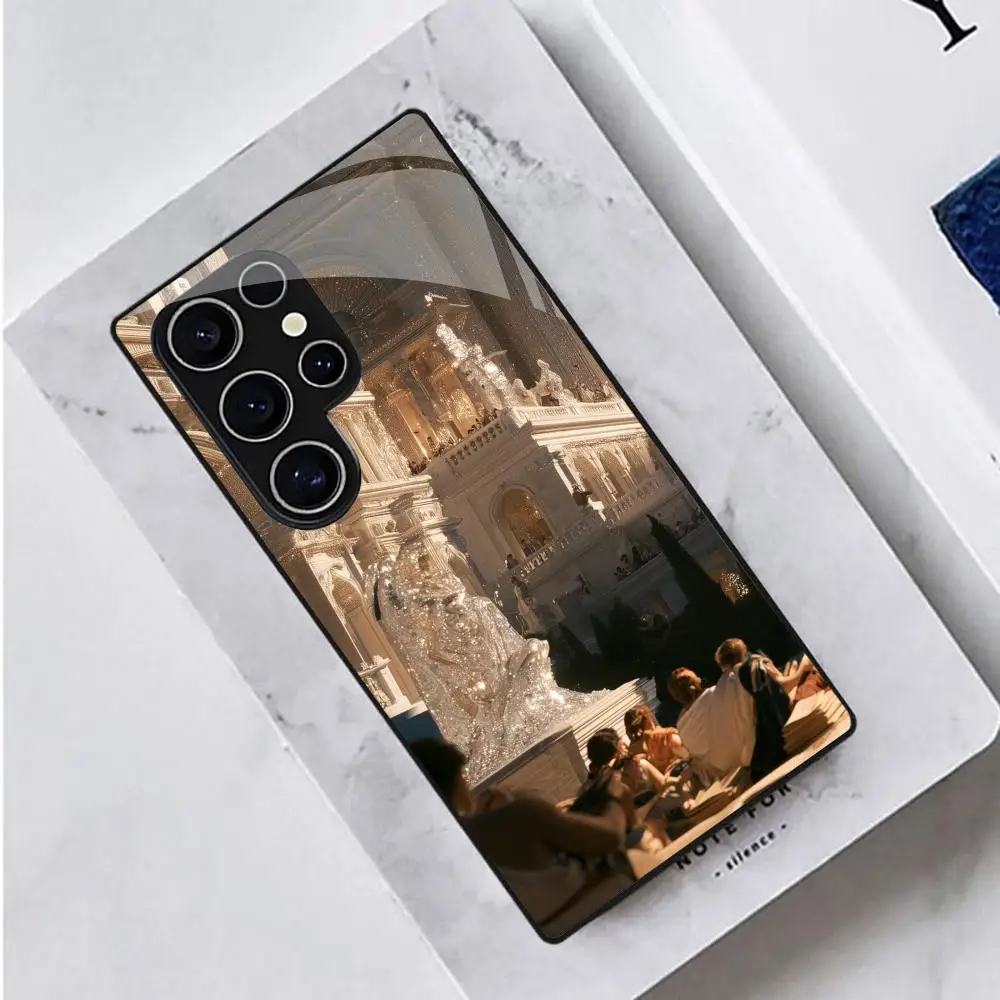 Classical Style Dream Palace Architecture Glass Phone Cover For Samsung Galaxy S26 S25 S24 S23 S22 S21 Ultra Plus FE Hard Shell