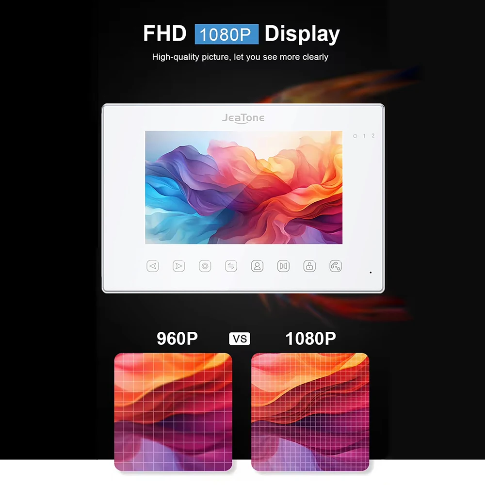 7-дюймовый 1080P TUYA беспроводной Wi-Fi двухдверный видеодомофон с обнаружением движения и RFID-картой, интеллектуальное инфракрасное ночное видение