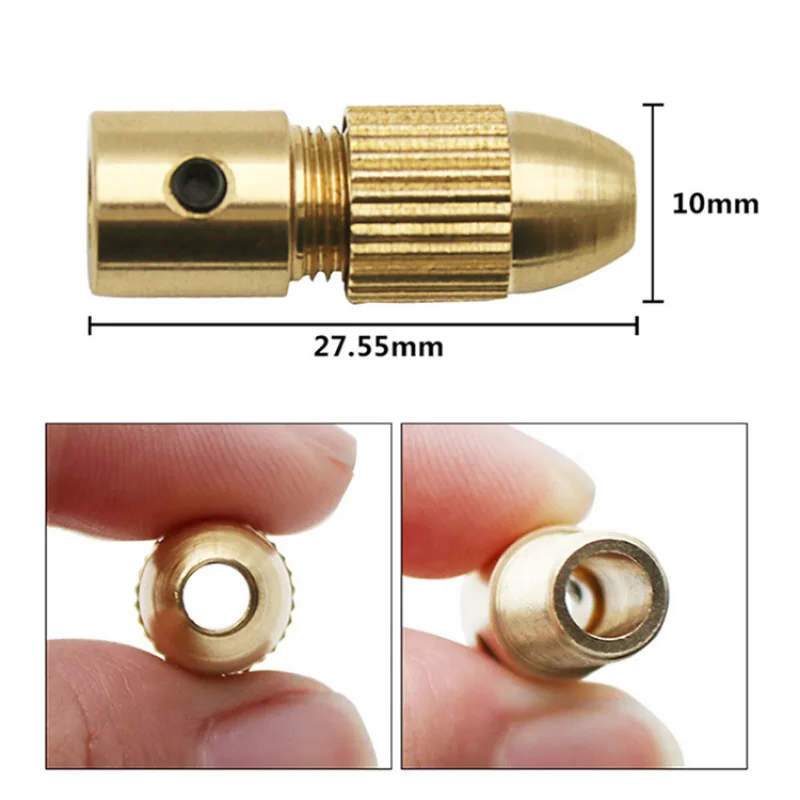 Mini Portabrocas de latón con adaptador de llave, accesorios eléctricos para el hogar, herramienta rotativa eléctrica Acc, 0,5-3mm