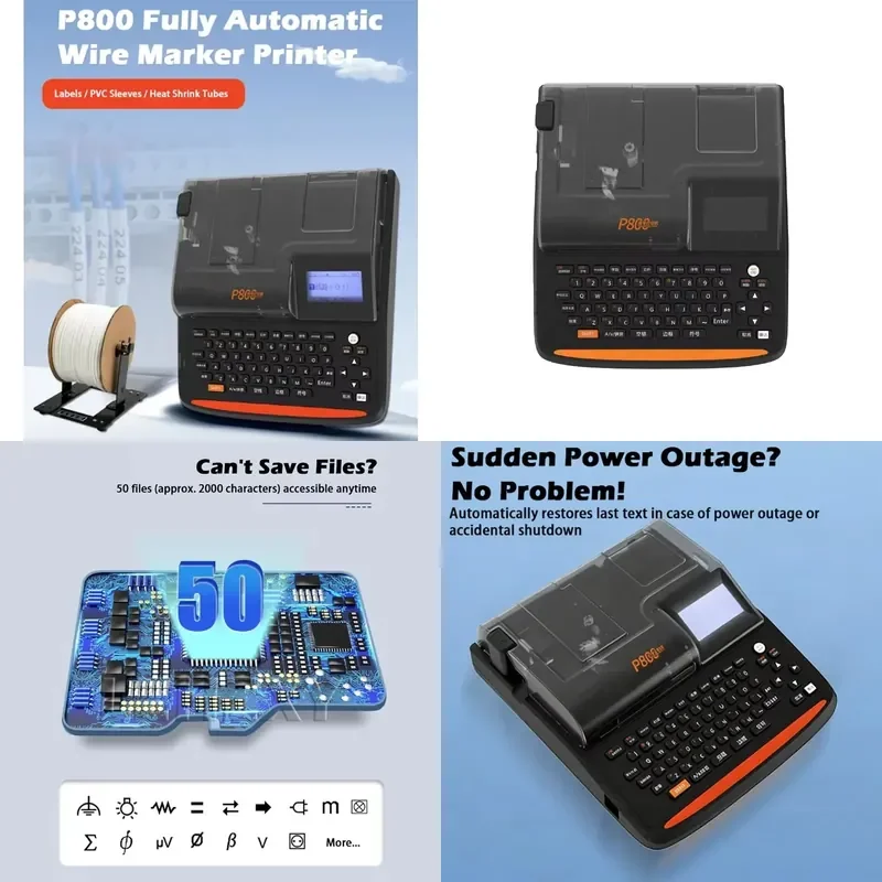 P800 Number Tube Printer Wire Number Machine PVC Sleeve Sticker Heat Shrink Tube Automatic Multi-functional Number Machine