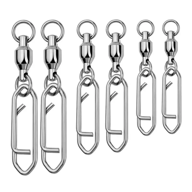 10pcs Fishing Swivels Ball Bearing Interlock Snap Pin Stainless Steel Fishing Accessories Fishing Lures Pin Connector Tackle