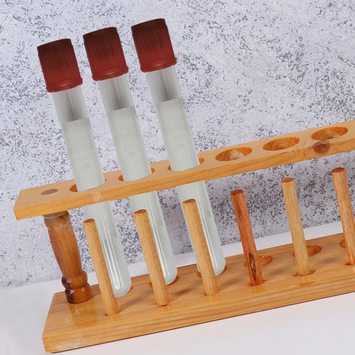 Laboratory Supplies Test Tube Rack Holder Baby Beaker School Stand Wooden Bamboo