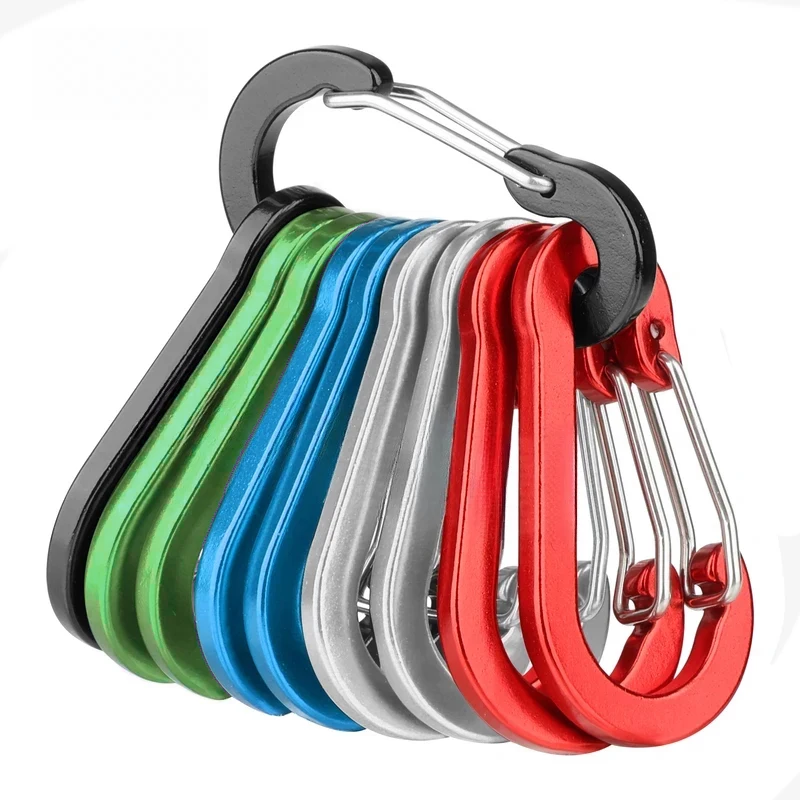

10 шт. алюминиевых D-образных карабинов-крючков для ключей, мини-крючки для кемпинга, походов, рыбалки, EDC-снаряжение
