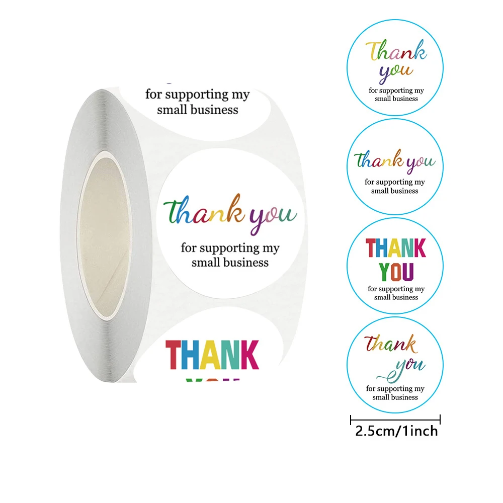 ملصق ختم تعبئة بحروف ملونة ، شكرًا لك على دعمك لملصقاتي التجارية الصغيرة ، ملصق قرطاسية لسجل القصاصات ، 50-من من من من من من من من