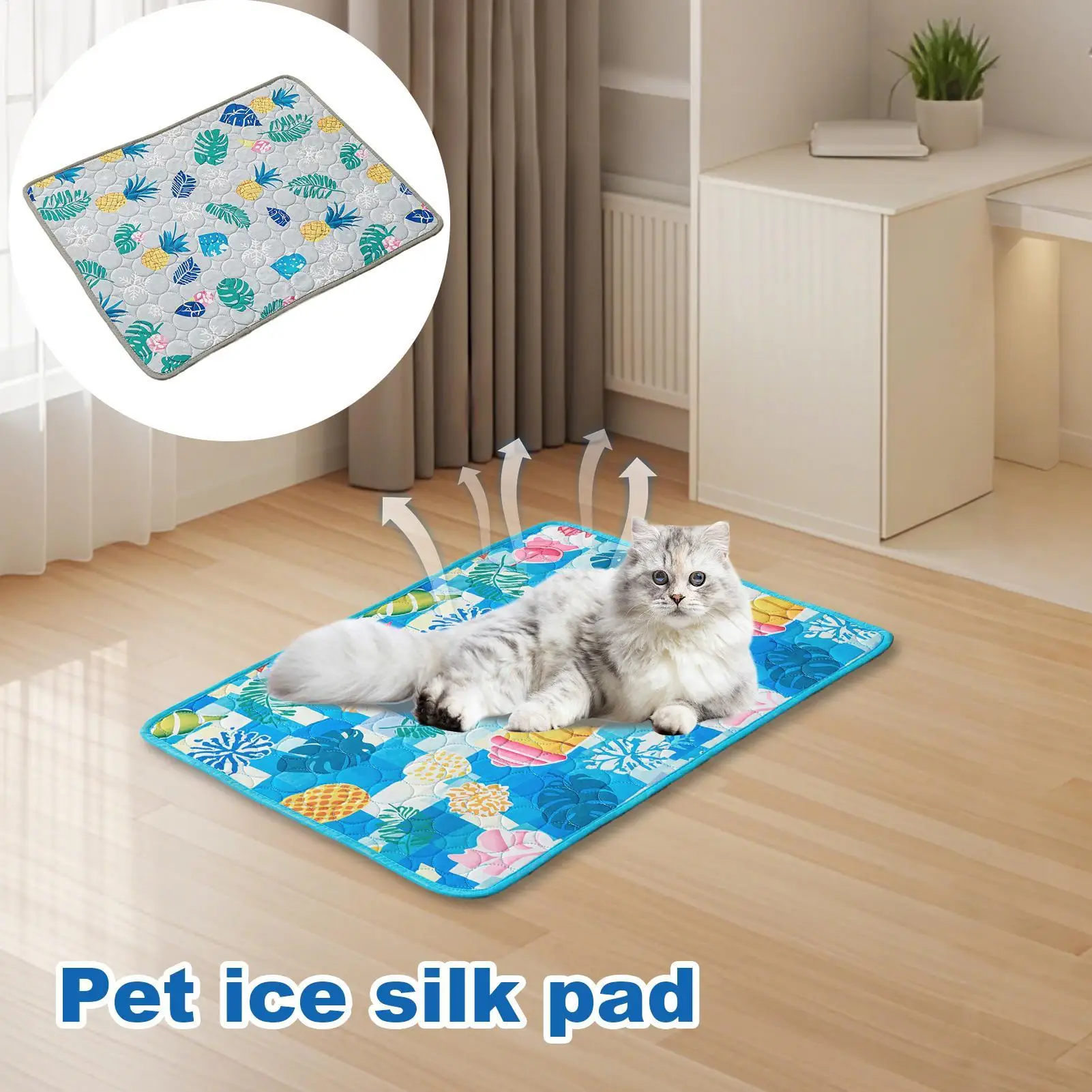 Pet Cooling Mat Cat Cooling Mat And Sleeping Pad For Pets Summer Cool Pads Blanket Washable Ice Silk Breathable Mat Pet supplies