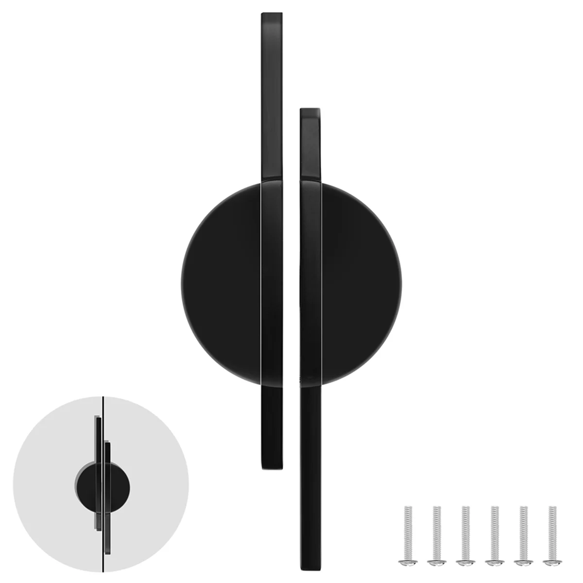 N14R Top 2 Cabinet Pulls,Half Round Black Cabinet Knobs,Matte Black Cabinet Pulls for Closets and Cabinets 2-1/2 Inch (64 mm)