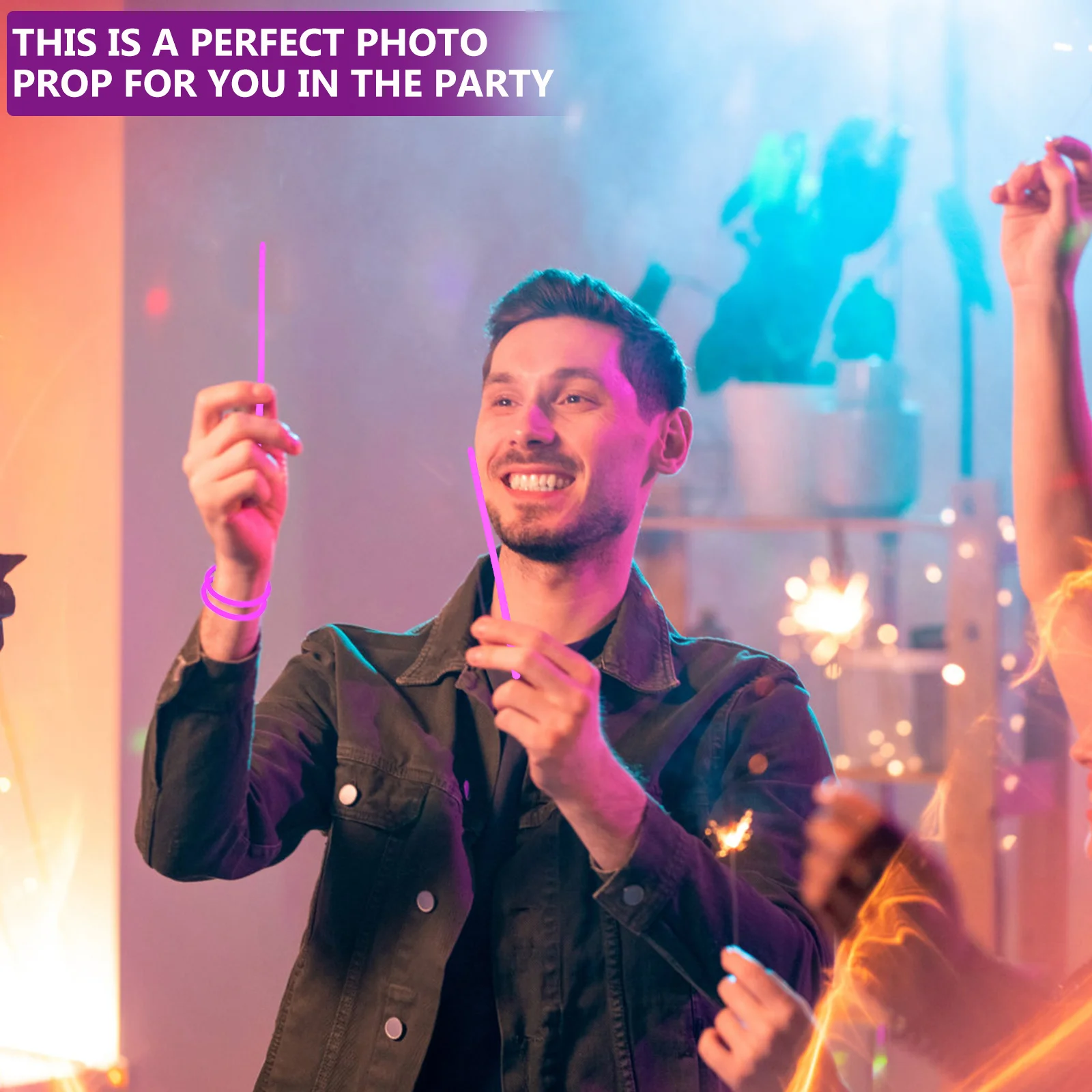 

100 Pcs Glossy Stick Bracelet Glowsticks Party Bulk for Supplies Favors Shine Neon Bracelets