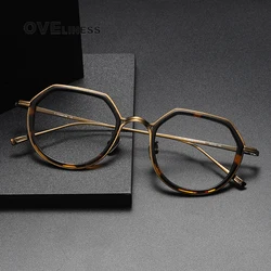 2025 Acetate Titanium Glasses Frame Men Women Simple Retro Prescription Eyeglasses frames Myopia male Optical Eyewear spectacles