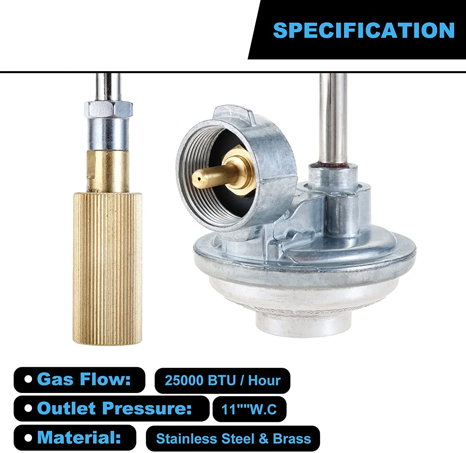 1LB Propane Regulator with Fitting for Coleman Roadtrip LEX LXX LE Series Portable Grill Replace C001, 5010000743 Tank Adapter