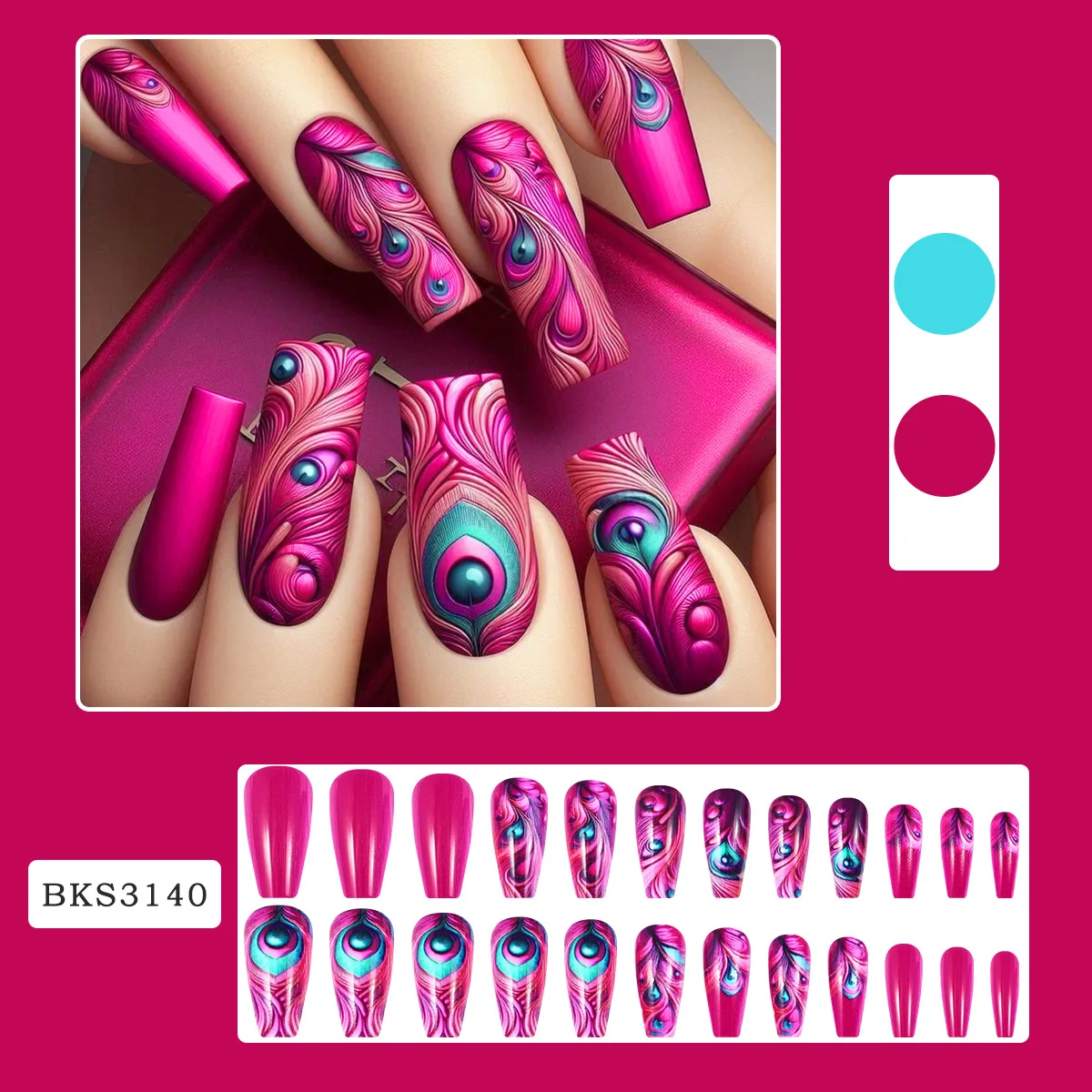 Winter 3D Flower Ballerina Press On Nails Set Long Glossy Coffee Brown False Nails With Golden Floral Accents Fake Nails Set