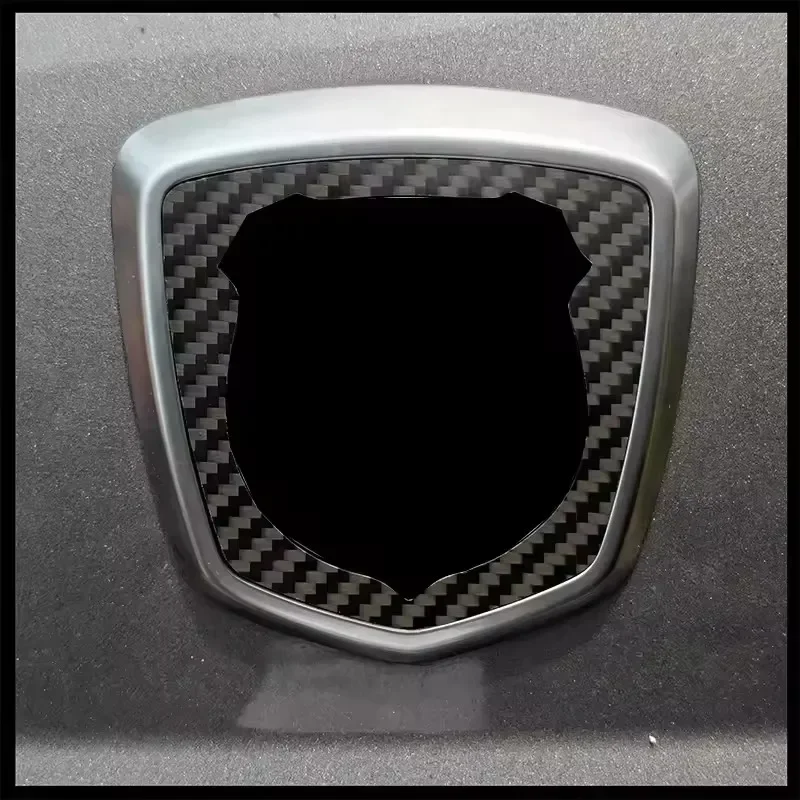 For Fiat 500 For Abarth 595 695 Real Dry Carbon Fiber Badge Logo Surround Decorative Cover Trim 2012-2024 Exterior Accessorie