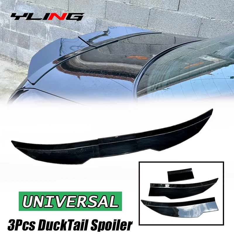 3PCs Car Rear Trunk High Kick Ducktail Boot Spoiler Wing Universal For Renault Arkana Kia Forte Passat Ford Fiesta BMW F10 G30