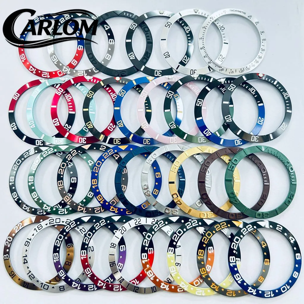Bisel Inclinado de Cerámica y Aluminio de 38mm/30.6mm en Negro, Azul, Verde y Gris, Compatible con Caja de Reloj de 40mm, Accesorios para Relojes, Inserto de Bisel SUB GMT YM