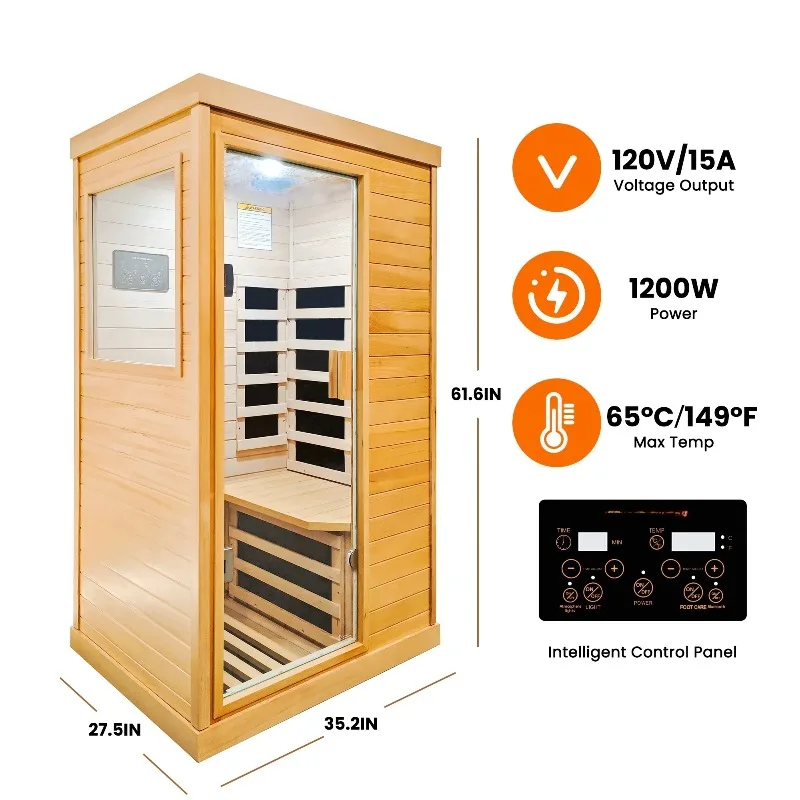 Custom Made  Mini Single Person Sauna Room Indoor Home Use Red Light Therapy Sauna Electric Far Infrared