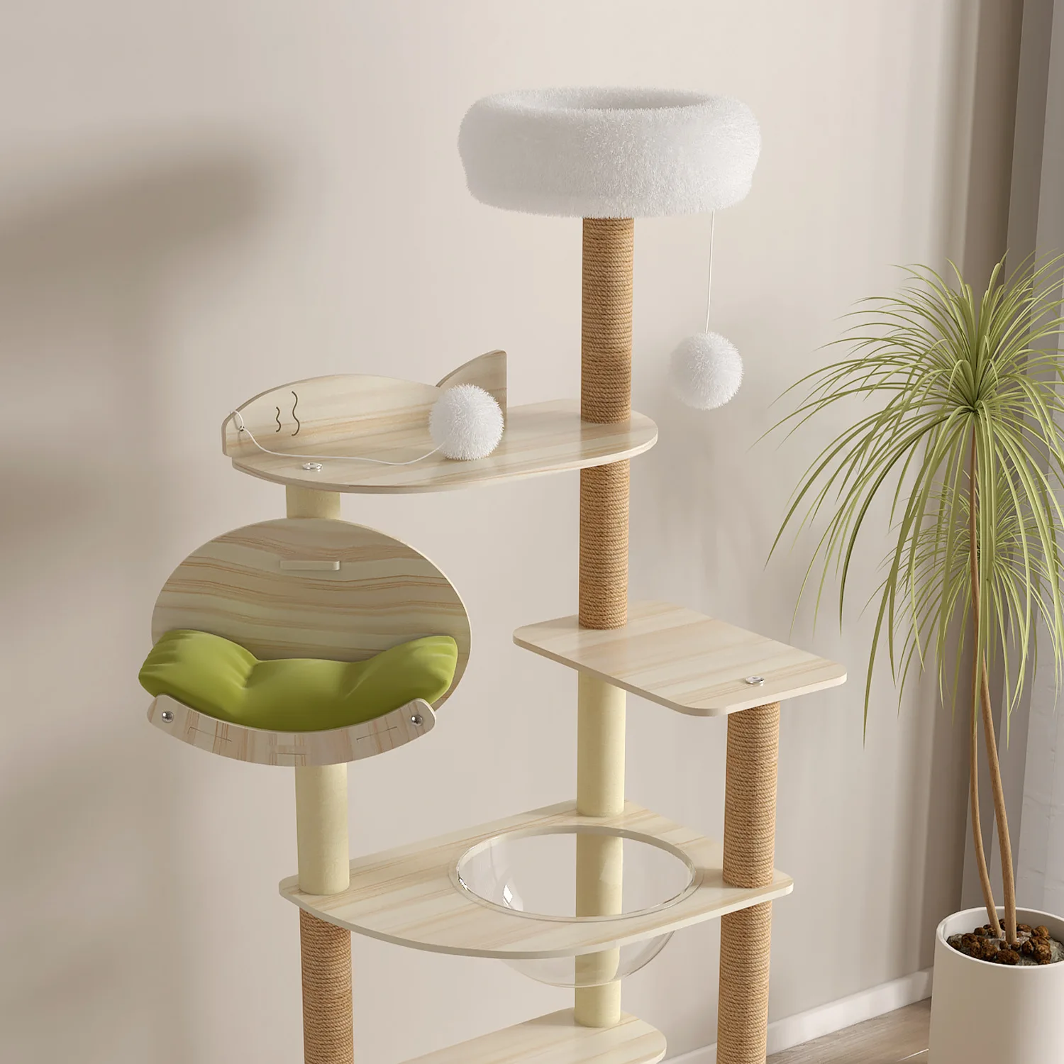Cat climbing frame Cat villa Large cat tree integrated Tongtian pillar