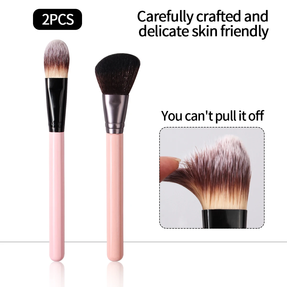 2PCS angled + tone-shaped makeup brush, loose brush, contouring brush, concealer brush, multi-functional beauty tool