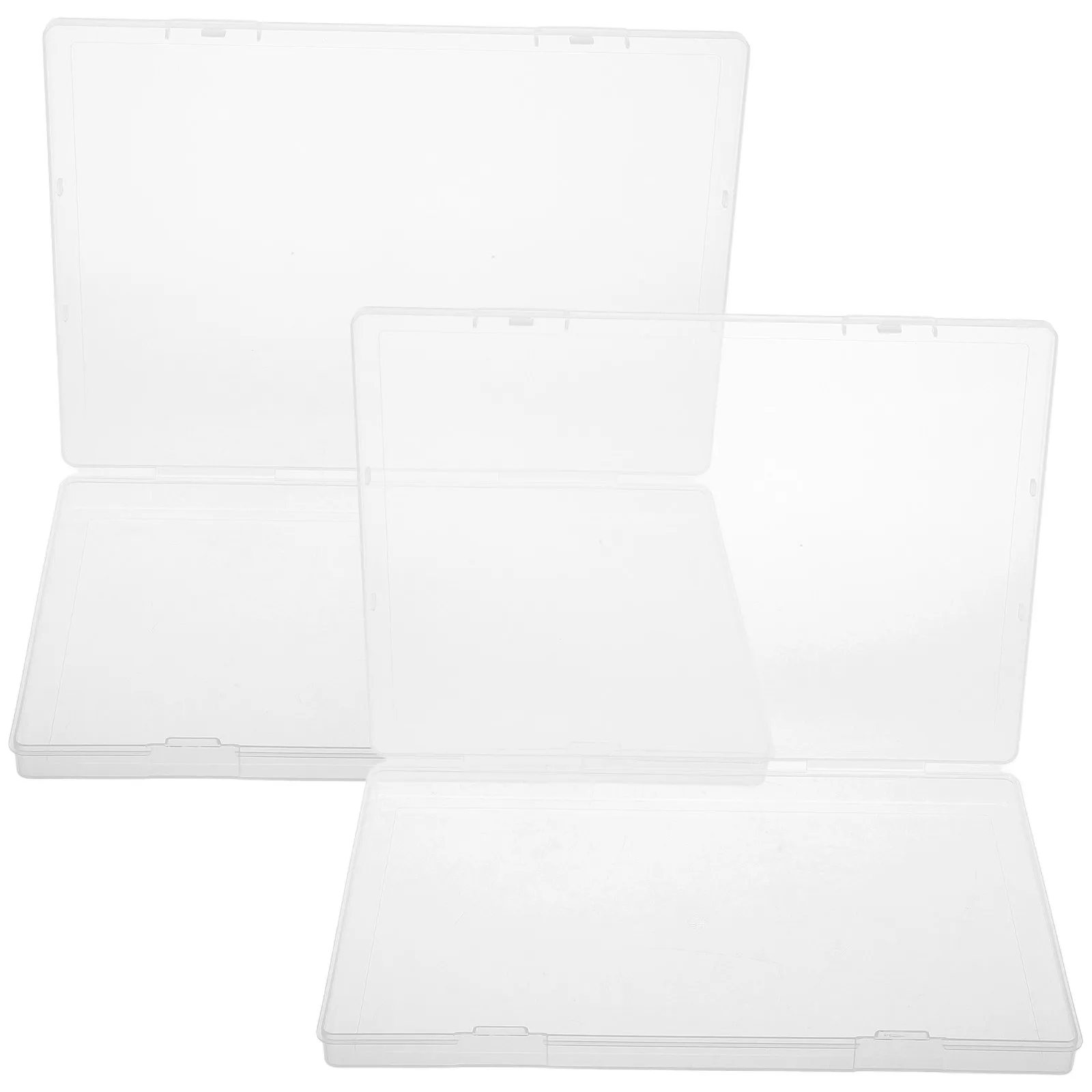 

2 pcs Clear Plastic Birth Certificate Organizer Boxes Transparent Document Storage File Holders Portable Paper Keepers (A5)