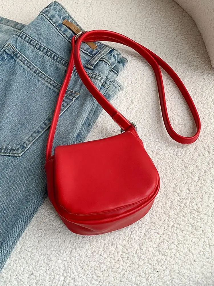 Women Shoulder Bags Summer Simple Solid Color Pu Soft Leather Messenger Bag Commuter Small Square Crossbody Bag for Phones