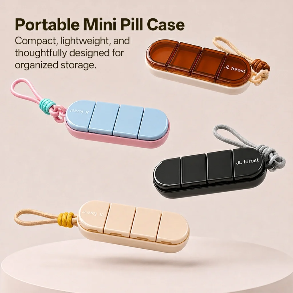 Portable Weekly Medicine Pill Case Drug Dispens Suitable Airtight Waterproof and Partitioned for Storing Pills and Supplements