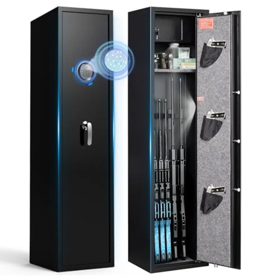 

Сейф для оружия с защитой от отпечатков пальцев (8-12 отпечатков), не требует сборки, для ружей и пистолетов, с кодовым замком.