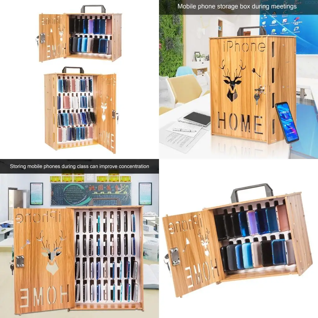 

23GA Стильный деревянный держатель мобильного телефона Compact Harge Harder Handling Case Case