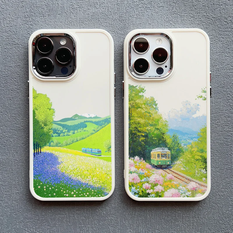 

Journey Scenery Bus Silicone Phone Case For Phone 16 15 14 11 Pro Max Plus 13 12 Pro Max X XR XS 8 7 Plus SE2 Shockproof Covers