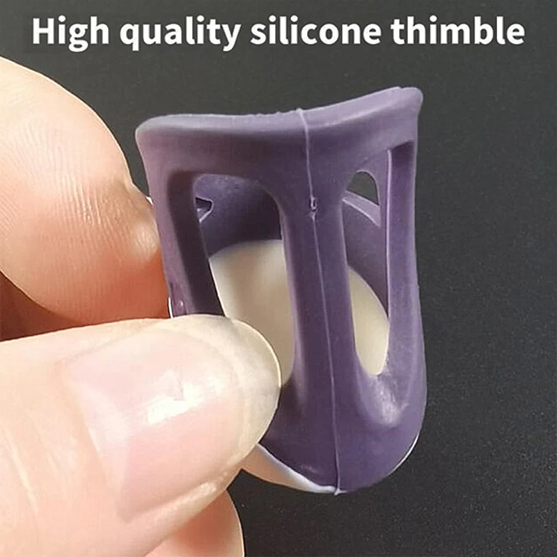 Sewing Thimbles Silicone Sewing Finger Tips Anti-slip Finger Cover Hollowed Protector Sleeve DIY Hand Cross-stitch Sewing Tools