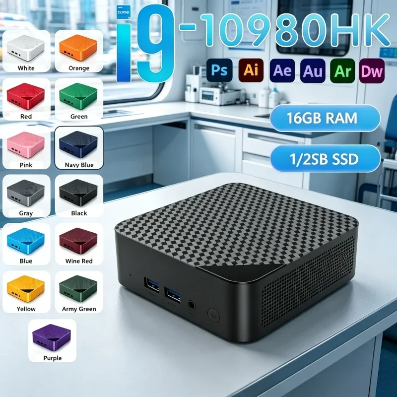 2026 Intel Core I9 10980HK Mini PC 16GB RAM 1TB SSD Windows 11 4K Solid Gaming PC Commercial Use WIFI 6 BT5.2
