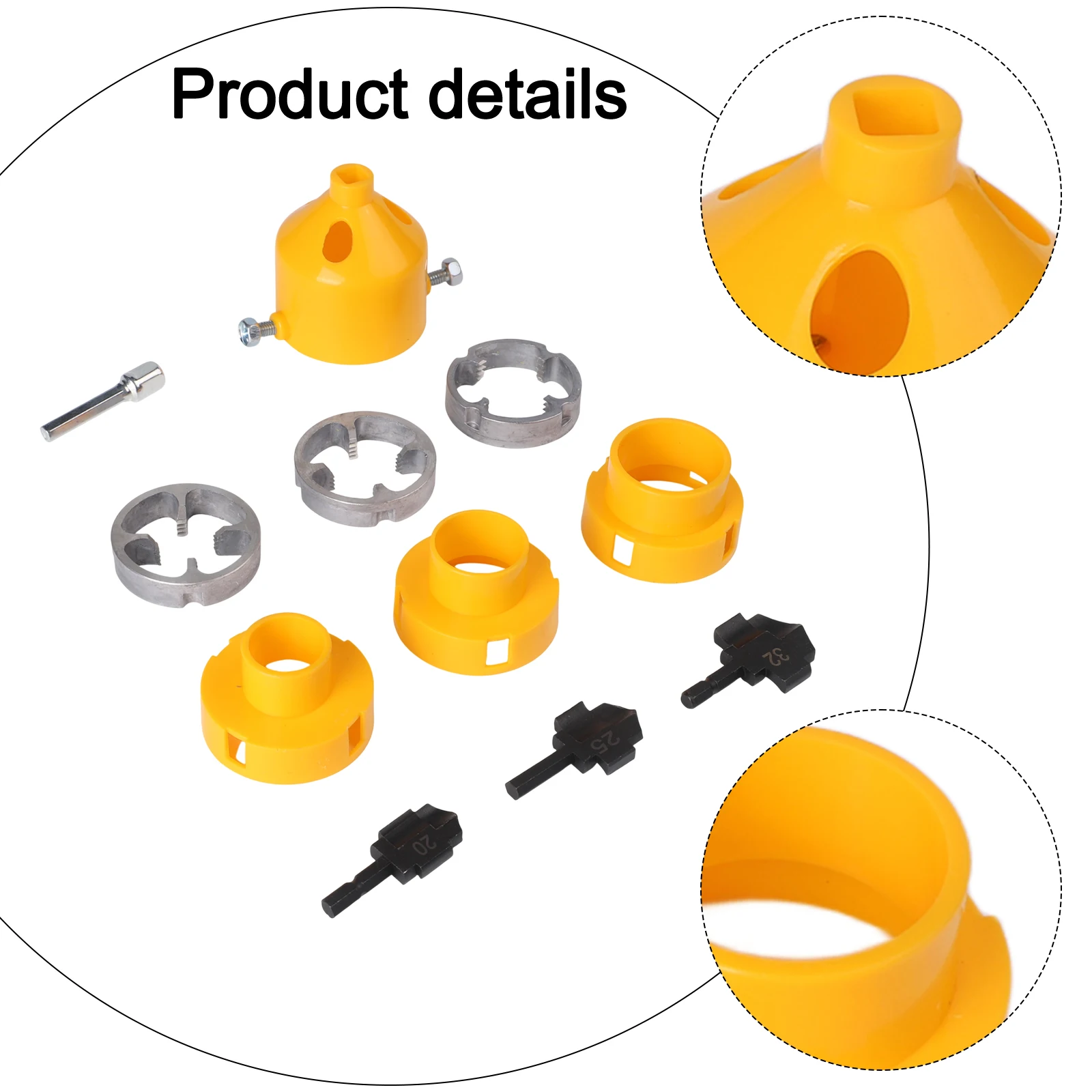 

11PCS Plastic Pipe Thread Die Kit PVC Thread Maker 1/2'' 3/4'' 1'' Round Die PPR Drill Bit Plumbing Thread Tools Set